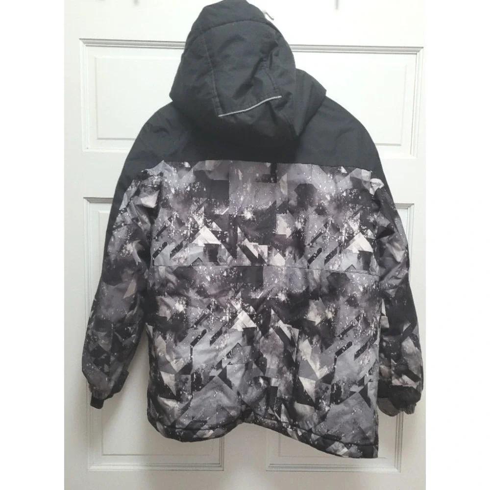 Zeroxposur Boy's Geometric Print Coat w/ Zip Pockets - Black/White/Red - L 14/16